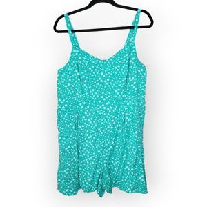 Torrid Challis Romper Teal Floral 2X